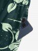 Hibiscus Flowers Leaf Print V Neck Hawaii Wide Leg Jumpsuit -  