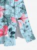 Hibiscus Flowers Leaf Print Plus Size Matching Hawaii Beach Outfit For Couples -  