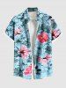 Hibiscus Flowers Leaf Print Plus Size Matching Hawaii Beach Outfit For Couples -  