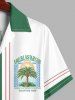 Ships From US Warehouse • Fast Delivery In 2–3 Business Days | Men's Matching Two Piece Co Ord Letter Palm Sun Graphic Printed Camp Collar Short Sleeves Shirt And Drawstring Casual Shorts Set -  
