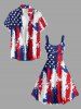 Plus Size Patriotic American Flag Paint Splatter Print Tank Dress -  