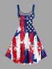 Plus Size Patriotic American Flag Paint Splatter Print Tank Dress -  