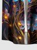 Plus Size Flowers Galaxy Glitter 3D Print Buttons Pocket Hawaii Shirt For Men - Bleu Ciel 4XL