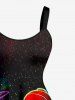 Astronaut Planet Skateboard Galaxy Print Hawaii A Line Dress - Pourpre  6X