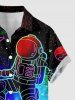 Astronaut Planet Skateboard Galaxy Print Hawaii Button Pocket Shirt For Men -  