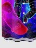 Astronaut Planet Skateboard Galaxy Print Hawaii Button Pocket Shirt For Men -  