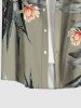 Tropical Leaf Flower Print Hawaii Button Pocket Shirt For Men - Gris 4XL