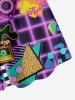 Plus Size Coconut Tree Tape Flamingo Print Hawaii A Line Dress -  