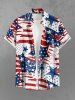 Patriotic American Flag Graffiti Print Plus Size Matching Outfit For Couples -  