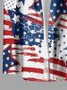 Patriotic American Flag Graffiti Print Plus Size Matching Outfit For Couples -  