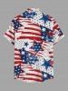 Patriotic American Flag Graffiti Print Plus Size Matching Outfit For Couples -  