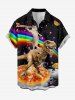 Dinosaur Cat Pizza Rainbow Galaxy Print Matching Hawaii Beach Outfit For Couples -  