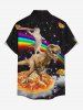 Dinosaur Cat Pizza Rainbow Galaxy Print Matching Hawaii Beach Outfit For Couples -  