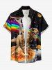 Dinosaur Cat Pizza Rainbow Galaxy Print Matching Hawaii Beach Outfit For Couples -  