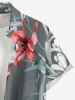 Flowers Leaf Print Plus Size Matching Hawaii Beach Outfit For Couples -  