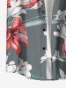 Flowers Leaf Print Plus Size Matching Hawaii Beach Outfit For Couples -  