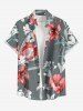 Flowers Leaf Print Plus Size Matching Hawaii Beach Outfit For Couples -  