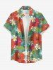 Hibiscus Flower Tropical Leaf Print Matching Hawaii Beach Outfit For Couples - Rouge 