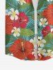 Hibiscus Flower Tropical Leaf Print Matching Hawaii Beach Outfit For Couples - Rouge 