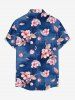 Flowers Leaf Print Buttons Pocket Hawaii Shirt For Men -  