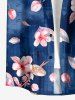 Flowers Leaf Print Buttons Pocket Hawaii Shirt For Men -  