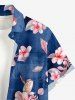 Flowers Leaf Print Buttons Pocket Hawaii Shirt For Men -  