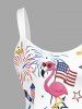 Plus Size Patriotic American Flag Fireworks Flamingo Print Tank Dress -  