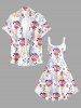 Plus Size Patriotic American Flag Fireworks Flamingo Print Tank Dress -  