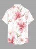 Flowers Leaf Print Buttons Pocket Hawaii Shirt For Men -  