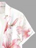 Flowers Leaf Print Buttons Pocket Hawaii Shirt For Men -  