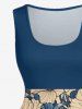 Plus Size Flowers Cat Print Hawaii 1950s Vintage Dress -  