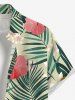Hibiscus Flower Tropical Leaf Print Buttons Pocket Hawaii Shirt For Men - Vert clair M