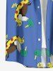 Duck Swimming Ring Print Hawaii Button Pocket Shirt For Men -  