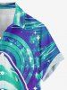 Shark Sea Print Hawaii Button Pocket Shirt For Men -  