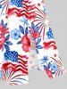 Plus Size Patriotic American Flag Fireworks Hibiscus Flowers Print Split Midi Dress -  