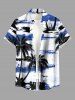 Matching Hawaii Shirt and Romper Beach Outfit Coconut Tree Sea Print For Couples -  