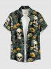 Skulls Flowers Leaf Print Matching Hawaii Beach Outfit For Couples -  