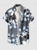 Flower Leaf Print Matching Hawaii Beach Outfit For Couples -  