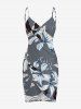 Flower Leaf Print Matching Hawaii Beach Outfit For Couples -  