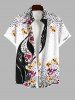 Flowers Leaf Colorblock Leopard Print Matching Hawaii Beach Outfit For Couples -  