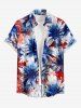 Patriotic American Flag Flowers Paint Splatter Print Matching Outfit For Couples - Rouge 