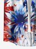 Patriotic American Flag Flowers Paint Splatter Print Matching Outfit For Couples - Rouge 