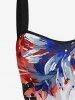 Patriotic American Flag Flowers Paint Splatter Print Matching Outfit For Couples - Rouge 