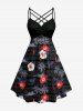 Coconut Tree Hibiscus Flower Print Plus Size Matching Hawaii Beach Outfit For Couples -  