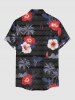Coconut Tree Hibiscus Flower Print Plus Size Matching Hawaii Beach Outfit For Couples -  