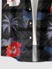 Coconut Tree Hibiscus Flower Print Plus Size Matching Hawaii Beach Outfit For Couples -  