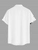 Coconut Tree Sun Print Buttons Pocket Hawaii Shirt For Men - Blanc M