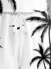 Plus Size Coconut Tree Sun Print Cinched Hawaii Romper - Blanc XXS