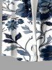 Flowers Leaf Print Buttons Pocket Hawaii Shirt For Men -  