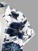 Flowers Leaf Print Buttons Pocket Hawaii Shirt For Men -  